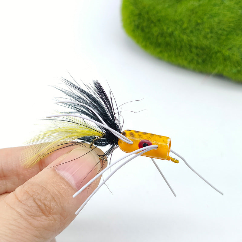 DZ Angling 6 Pack Topwater Foam Frog Poppers for Bass Fishing, Hook Size #10