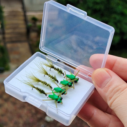 4-Pack Articulated Damselfly Nymph Wet Fly - Jointed Double Hook Trout & Bass Fly Fishing Lures with Soft Silicone Feelers & Natural Olive Feathers (Sizes 12-18)
