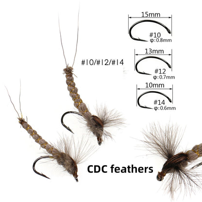 Professional Hand-Tied Mayfly Dry Fly Assortment (5-Pack) | Realistic Adult Mayfly Imitation with CDC & Deer Hair for Trout Fishing