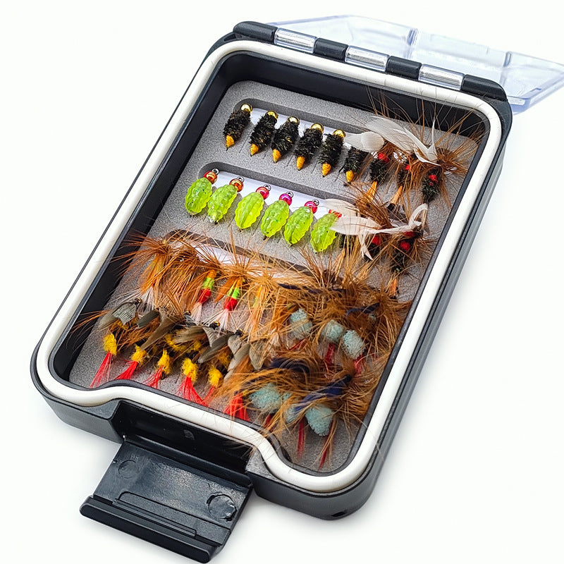 36pcs Fly Fishing Lure Kit - Dry & Wet Flies Assortment with Waterproof Case - Versatile Nymphs & Caddis for Trout Trout