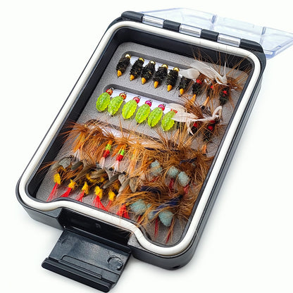 36pcs Fly Fishing Lure Kit - Dry & Wet Flies Assortment with Waterproof Case - Versatile Nymphs & Caddis for Trout Trout