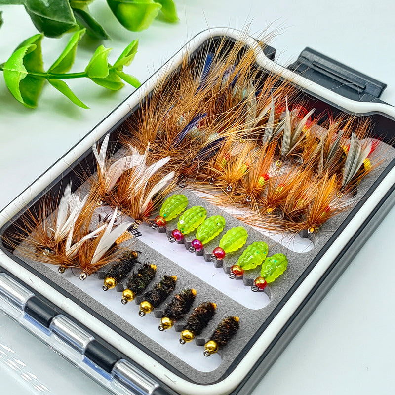 36pcs Fly Fishing Lure Kit - Dry & Wet Flies Assortment with Waterproof Case - Versatile Nymphs & Caddis for Trout Trout