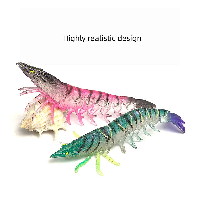 Lure Shrimp Soft Bait — Realistic, lifelike shrimp design with a soft, bouncy texture for excellent palatability and irresistible appeal to predatory fish.Glow-in-the-dark