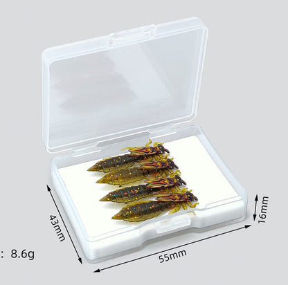 Realistic Nymph Soft Fishing Lures – 8-Pack Stonefly & Caddisfly Larvae Artificial Bait with Barbed Hooks, Ideal for Trout & Freshwater Fly Fishing