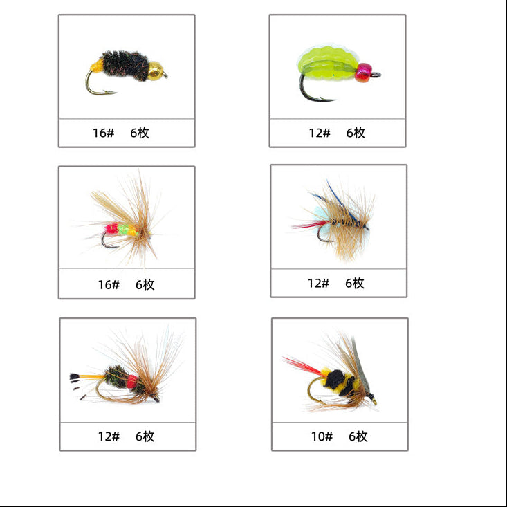 36pcs Fly Fishing Lure Kit - Dry & Wet Flies Assortment with Waterproof Case - Versatile Nymphs & Caddis for Trout Trout