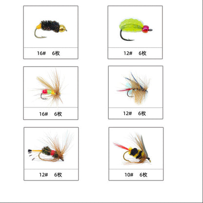 36pcs Fly Fishing Lure Kit - Dry & Wet Flies Assortment with Waterproof Case - Versatile Nymphs & Caddis for Trout Trout