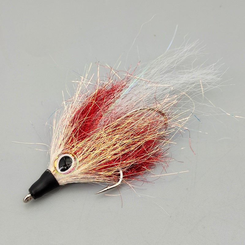DZ Angling | Premium Hand-Tied Baitfish Streamer (5-Pack) – UV-Reflective Synthetic Minnow with 3D Eyes & Dual-Hook Rigging for Aggressive Predators