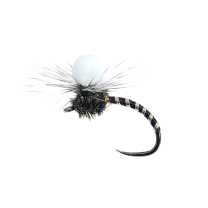 DzAngling 10-Pack Dry Flies #14 Barbless Floating Foam Mayfly Dun – High-Visibility High-Buoyancy Hand-Tied Fly Fishing Lures with Reflective Tinsel Abdomen for Trout, Grayling & Panfish
