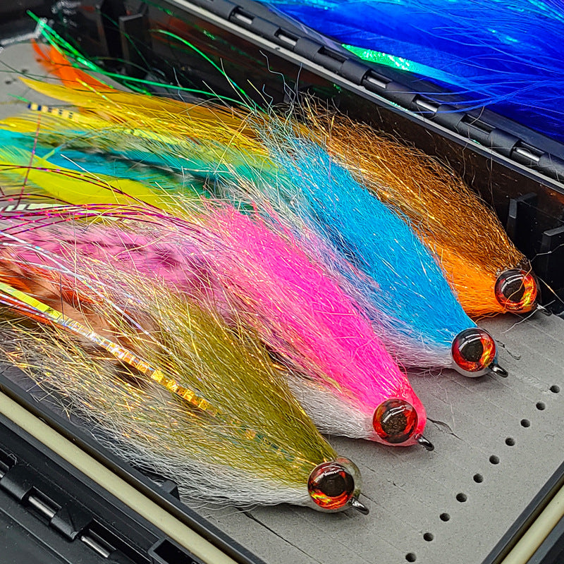 9 PCS Big Game Bass & Pike Streamer Fly Kit | 2/0# Heavy Duty Hook Saltwater Baitfish Lure Set with Waterproof Box