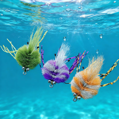 Realistic Saltwater Crab Fly - Professional Crustacean Pattern for Bonefish, Tarpon, and Sea Trout,Saltwater Flies, Size 2/0# High-Carbon Hook
