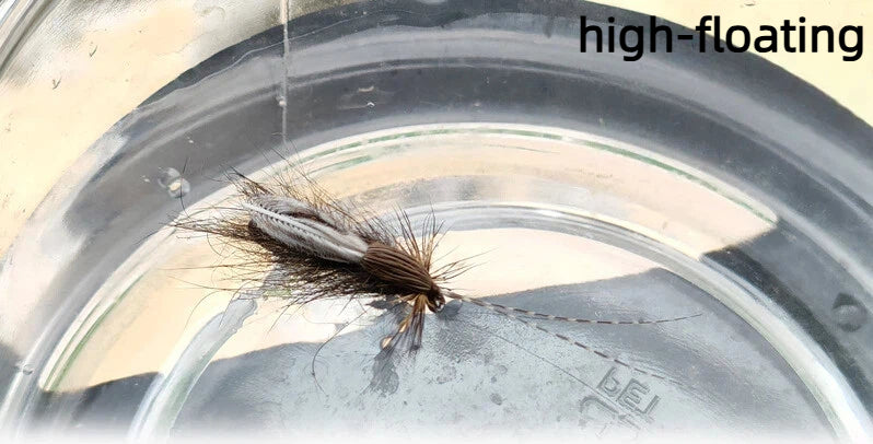 5 PCS | Realistic Adult Caddis Fly Fishing Lures - Hook Size 12#, Hand-Tied Premium Dry Flies with Natural Feather Wings Striped Antennae for Trout, Bass, Panfish in Streams, Rivers & Lakes