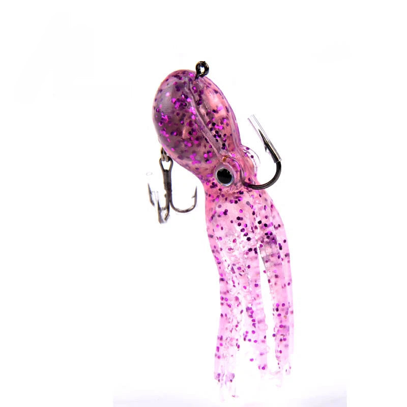 FISHING 0.8oz 3.5in Soft Octopus Lure, Realistic Silicone Fishing Bait with Internal Lead Head, Anti-Bite & High-Tensile Bionic Lure for Saltwater & Freshwater Bass, Lingcod, Trolling