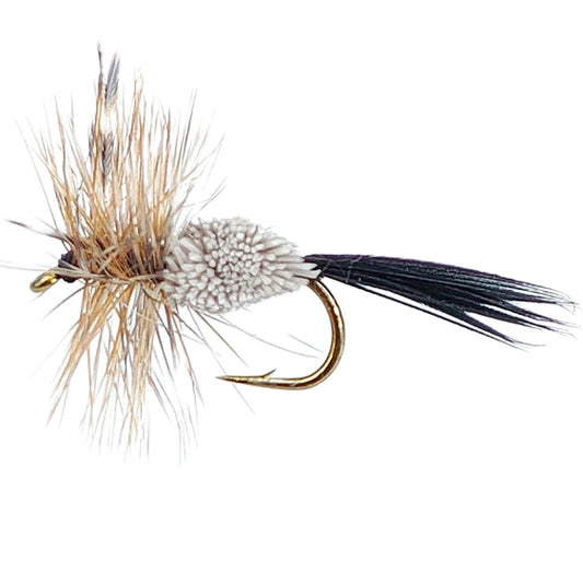 5-Pack Dry Fly Fishing Lures - Classic Topwater Mimicry with Durable Synthetic Fiber Body - High Buoyancy Surface Bait for Trout, Chub, and Panfish, Hook Size #14