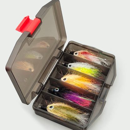 DZ Angling | Premium Hand-Tied Baitfish Streamer (5-Pack) – UV-Reflective Synthetic Minnow with 3D Eyes & Dual-Hook Rigging for Aggressive Predators