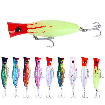 Heavy-Duty 1.52oz/5.12in Popper Lure for Saltwater & Freshwater – Long Casting Topwater Fishing Bait with Reinforced Hooks, Large Splashbait for Bass, Tuna, GT & Predator Fish (Bulk Pack)