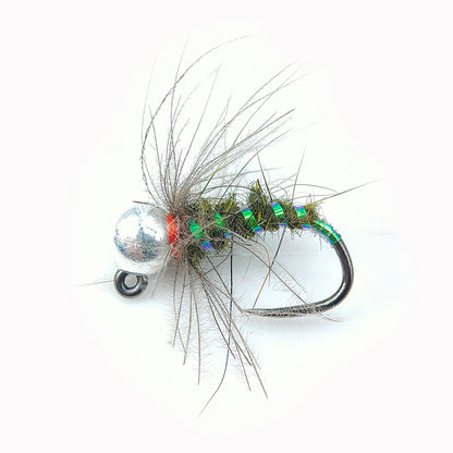 DZ Angling Slotted Tungsten Bead Jig Nymphs - 10/5 Pack, Barbless/Barbed Euro Nymphing Flies with Hot Spot, Fast-Sinking Subsurface Wet Flies for Trout & Grayling