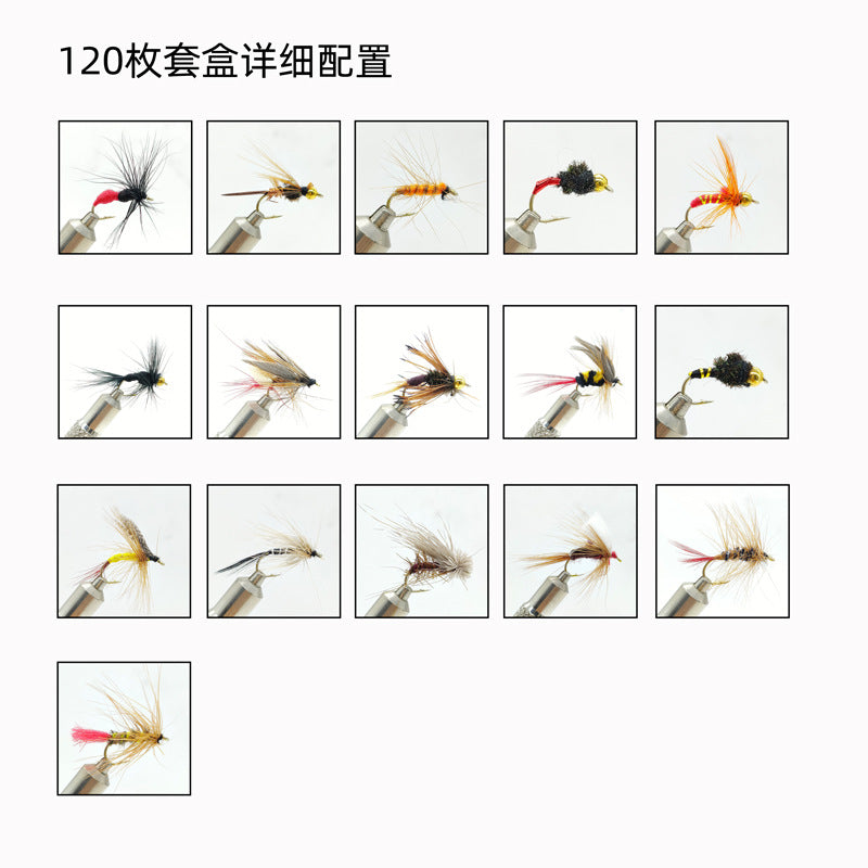 120-Piece Professional Hand-Tied Fly Fishing Flies Assortment | Dry, Wet, Nymphs & Emergers Kit with Waterproof Box
