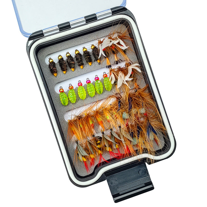 36pcs Fly Fishing Lure Kit - Dry & Wet Flies Assortment with Waterproof Case - Versatile Nymphs & Caddis for Trout Trout