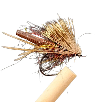 5-Pack Hand-Tied Deer Hair Caddis Flies - High Buoyancy Foam Body with Realistic Texture, Ultra-Sharp Barbless Hook for Trout and Bass Dry Flies Fly Fishing