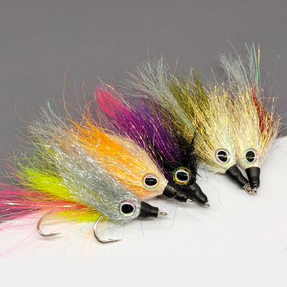 DZ Angling | Premium Hand-Tied Baitfish Streamer (5-Pack) – UV-Reflective Synthetic Minnow with 3D Eyes & Dual-Hook Rigging for Aggressive Predators