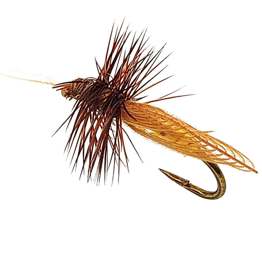 5-Pack/10-Pack Realistic Caddis Dry Flies #14 Gold Hook Fly Fishing Lures with Synthetic Wings & Natural Hackle, Hand-Tied High Floatability Flies for Trout, Chub, Culter, Panfish