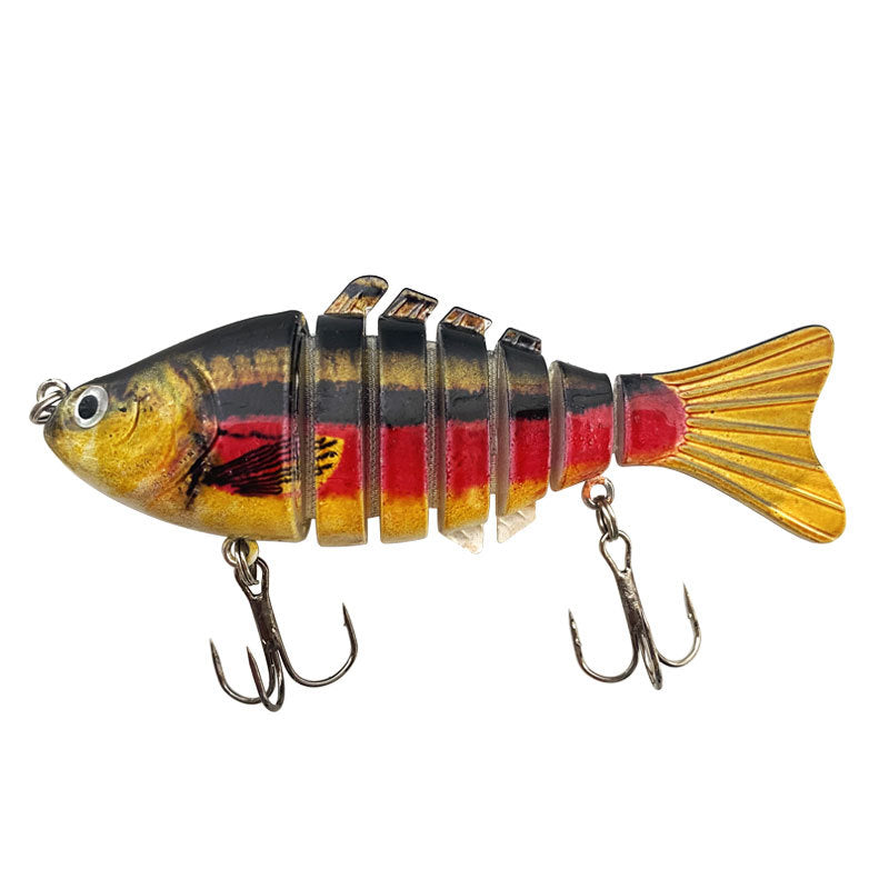 Wholesale 5-Pack Lure Hard Bait Multi-Section Imitation Fish Lure 3.94inch/0.53oz Plastic Seven-Section Multi-Color, 13 Colors Available