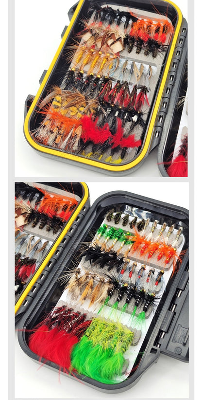 110pcs  Master Fly Set - Full Water Column Coverage - Nymph, Streamer, Dry, Wet Assortment - Versatile Sizes #6 to #14