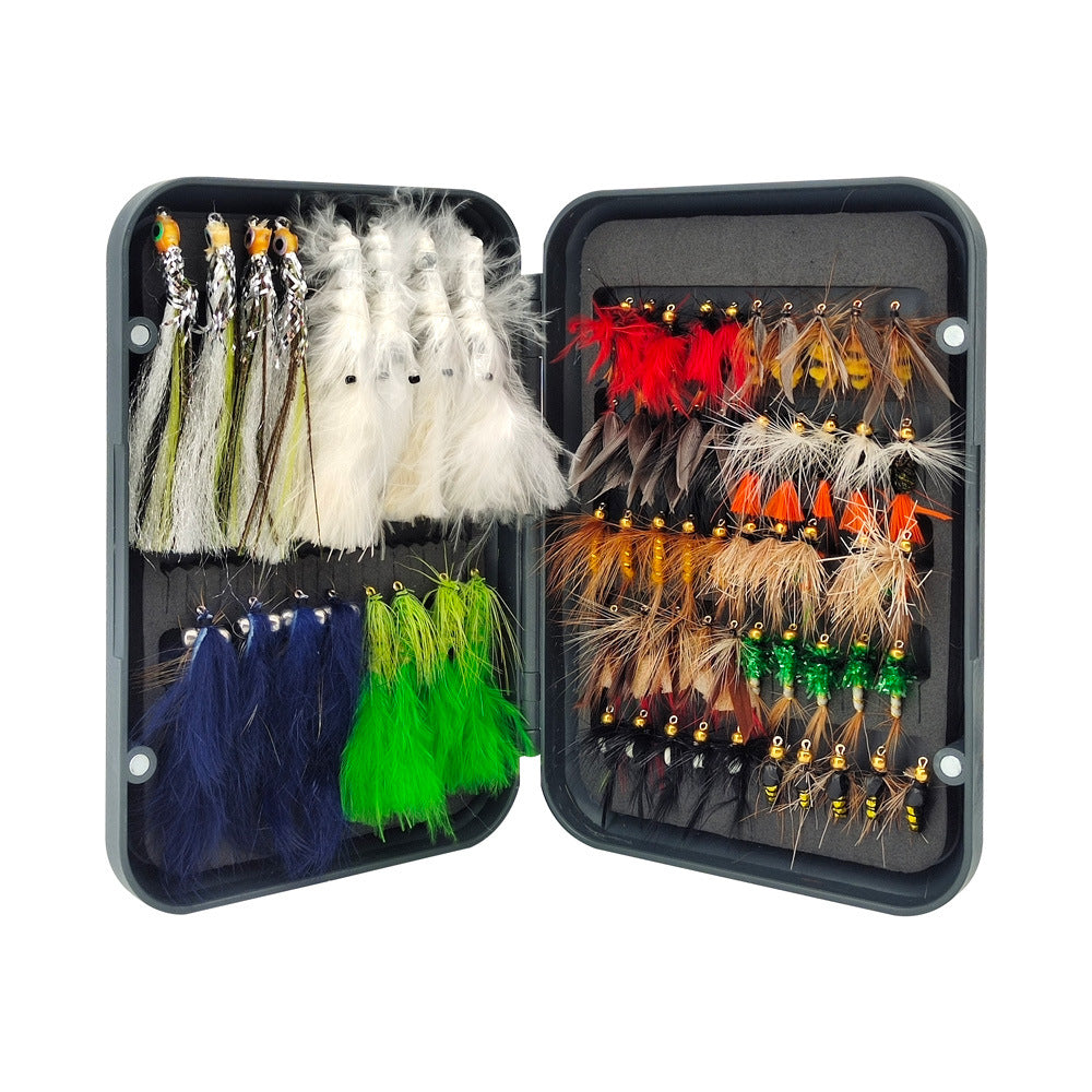 66pcs Fly Fishing Flies Kit - Ultimate Dry & Wet Fly Lures Assortment with Waterproof Fly Box, Hand-Tied Trout, Bass & Salmon Fishing Gear, High-Value Fishing Gift Set