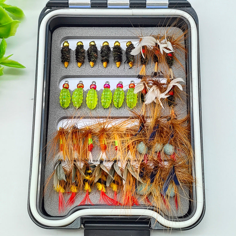 36pcs Fly Fishing Lure Kit - Dry & Wet Flies Assortment with Waterproof Case - Versatile Nymphs & Caddis for Trout Trout