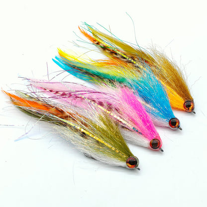 9 PCS Big Game Bass & Pike Streamer Fly Kit | 2/0# Heavy Duty Hook Saltwater Baitfish Lure Set with Waterproof Box