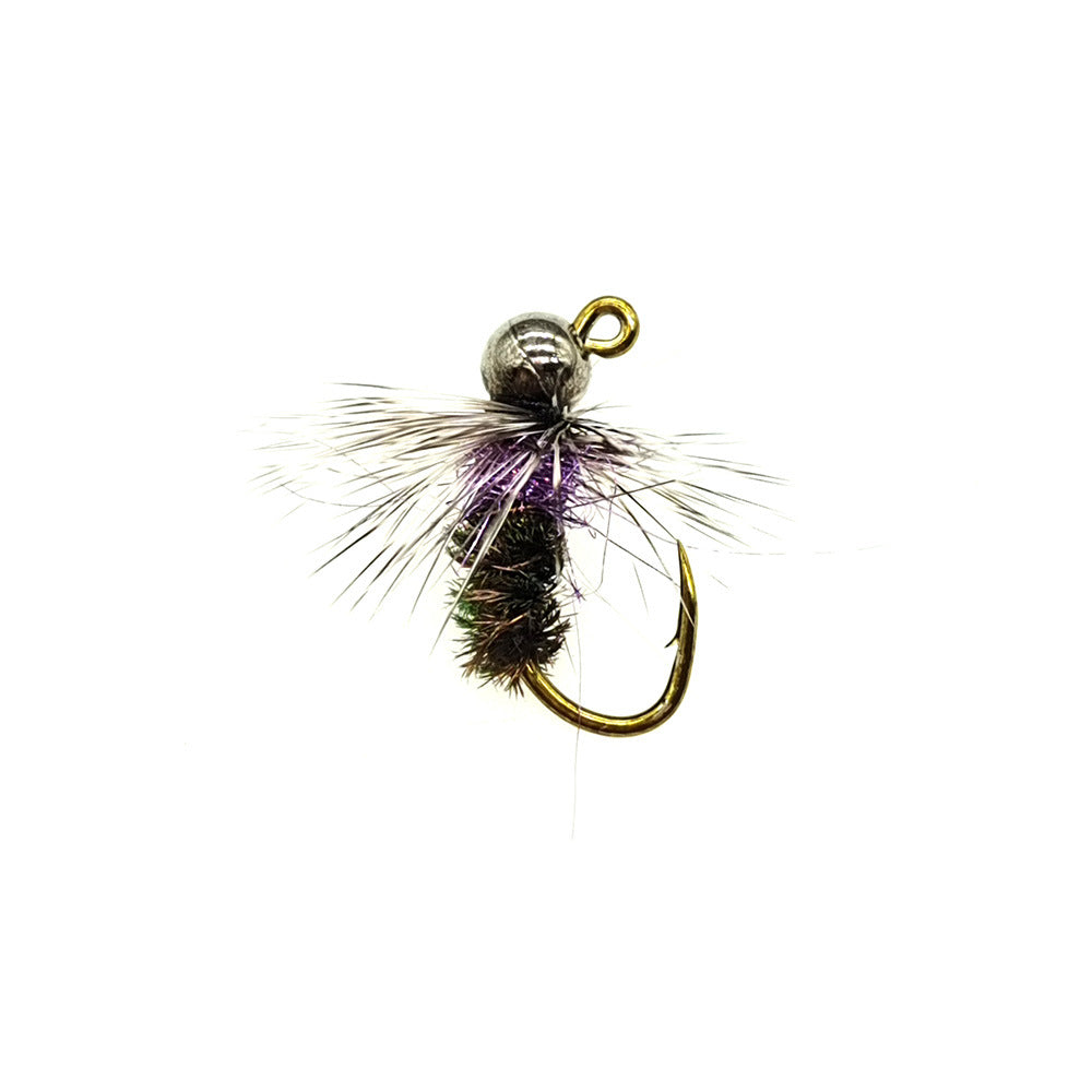 DZ Angling | Tungsten Bead Head UV Flash Jig Nymph – Professional Subsurface Fly Fishing Lure with Luminous Glow Effect (10#, 5-Piece / 10-Piece Pack)
