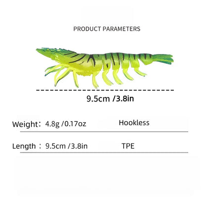 Lure Shrimp Soft Bait — Realistic, lifelike shrimp design with a soft, bouncy texture for excellent palatability and irresistible appeal to predatory fish.Glow-in-the-dark