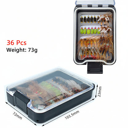 36pcs Fly Fishing Lure Kit - Dry & Wet Flies Assortment with Waterproof Case - Versatile Nymphs & Caddis for Trout Trout