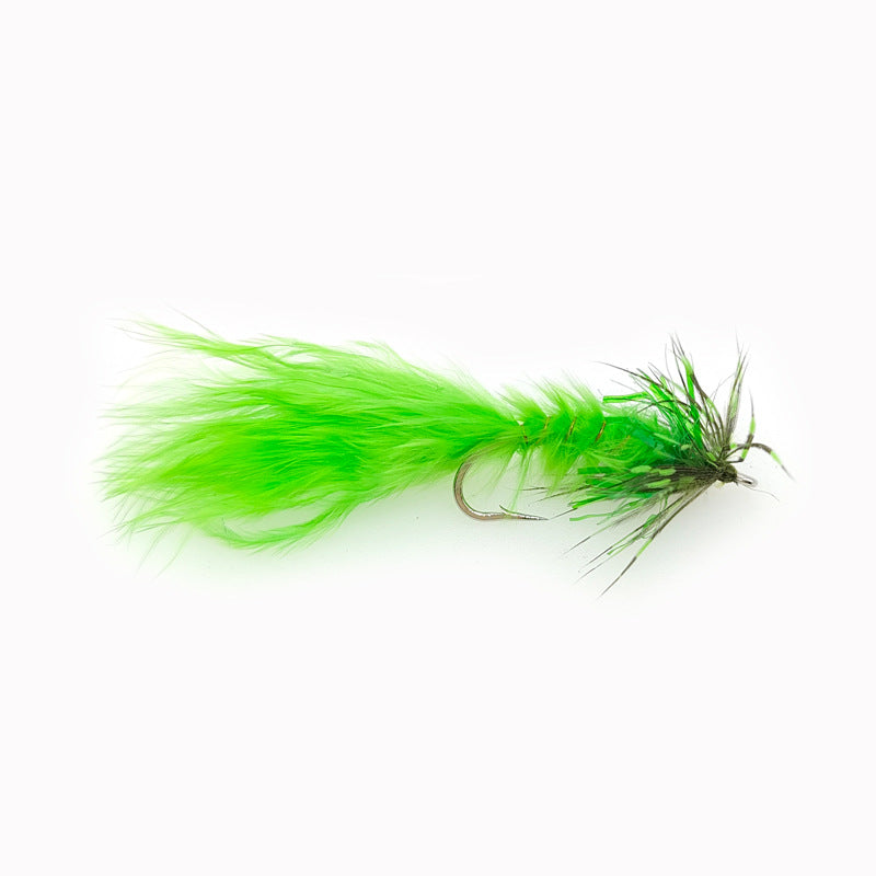 Flies – Natural Feathers, High-Visibility Colors, Size 8 Hook