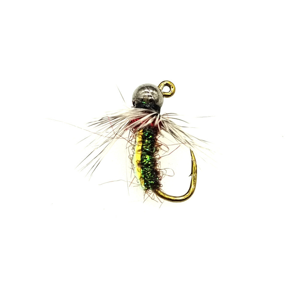 DZ Angling | Tungsten Bead Head UV Flash Jig Nymph – Professional Subsurface Fly Fishing Lure with Luminous Glow Effect (10#, 5-Piece / 10-Piece Pack)