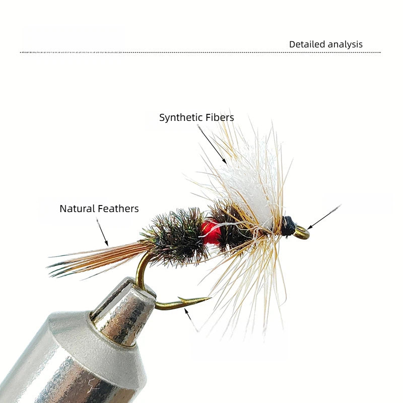 Royal Wulff Dry Fly Fishing Lures - Ultra-Buoyant High-Float Mayfly & Caddis Imitation - Premium Hand-Tied Trout Flies with Hydrophobic Hackle for Fast Water & Riffles,Hook Size #14