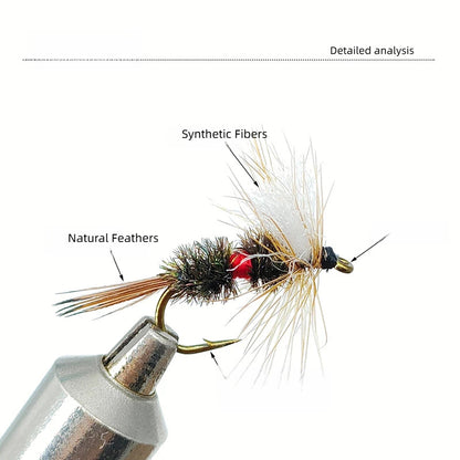 Royal Wulff Dry Fly Fishing Lures - Ultra-Buoyant High-Float Mayfly & Caddis Imitation - Premium Hand-Tied Trout Flies with Hydrophobic Hackle for Fast Water & Riffles,Hook Size #14