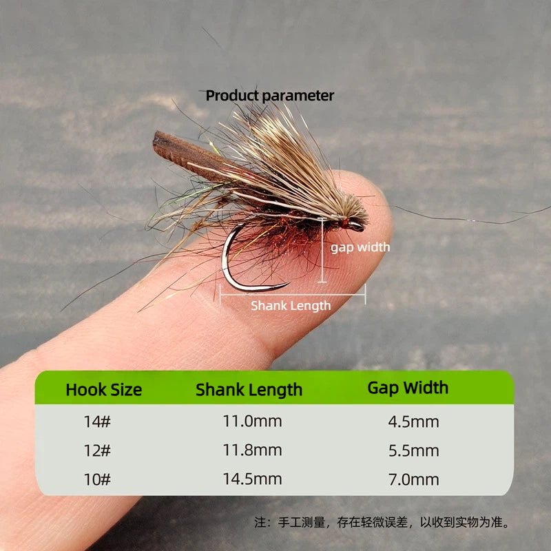5-Pack Hand-Tied Deer Hair Caddis Flies - High Buoyancy Foam Body with Realistic Texture, Ultra-Sharp Barbless Hook for Trout and Bass Dry Flies Fly Fishing