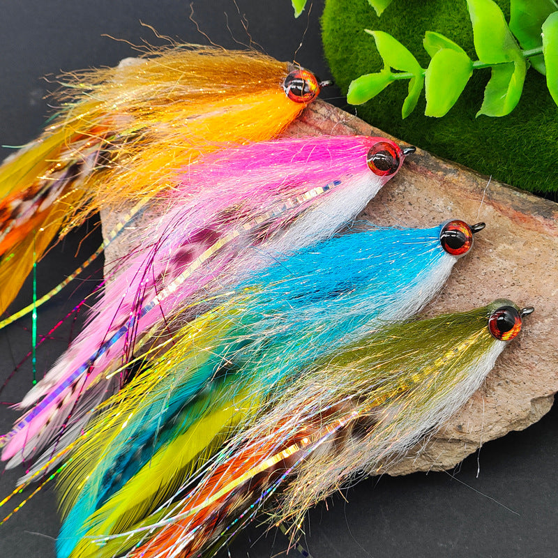 9 PCS Big Game Bass & Pike Streamer Fly Kit | 2/0# Heavy Duty Hook Saltwater Baitfish Lure Set with Waterproof Box