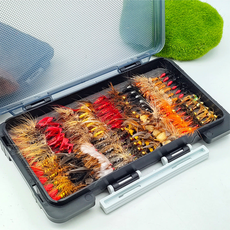 120-Piece Professional Hand-Tied Fly Fishing Flies Assortment | Dry, Wet, Nymphs & Emergers Kit with Waterproof Box