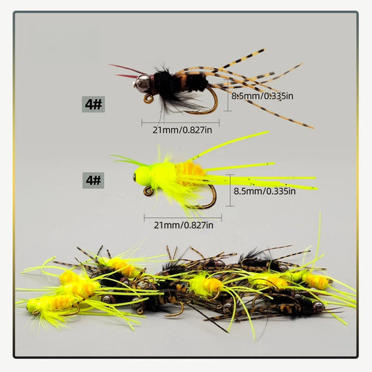 1.2g Jig Head Girdle Bug Fly with Spotted Rubber Legs - Realistic Stonefly Nymph Lure for Trout, Bass, and Panfish