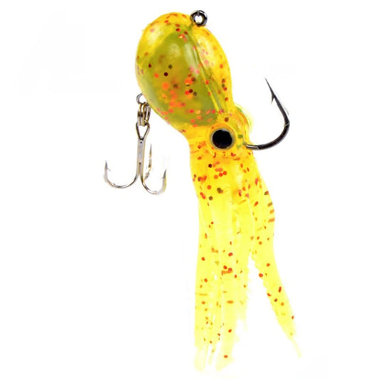 FISHING 0.8oz 3.5in Soft Octopus Lure, Realistic Silicone Fishing Bait with Internal Lead Head, Anti-Bite & High-Tensile Bionic Lure for Saltwater & Freshwater Bass, Lingcod, Trolling