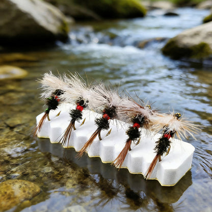 Royal Wulff Dry Fly Fishing Lures - Ultra-Buoyant High-Float Mayfly & Caddis Imitation - Premium Hand-Tied Trout Flies with Hydrophobic Hackle for Fast Water & Riffles,Hook Size #14