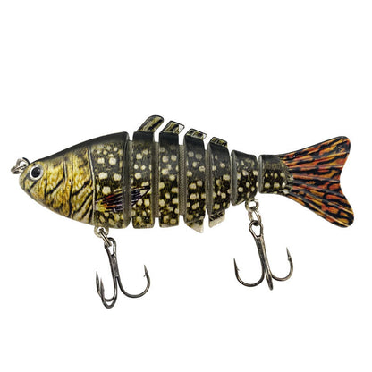 Wholesale 5-Pack Lure Hard Bait Multi-Section Imitation Fish Lure 3.94inch/0.53oz Plastic Seven-Section Multi-Color, 13 Colors Available
