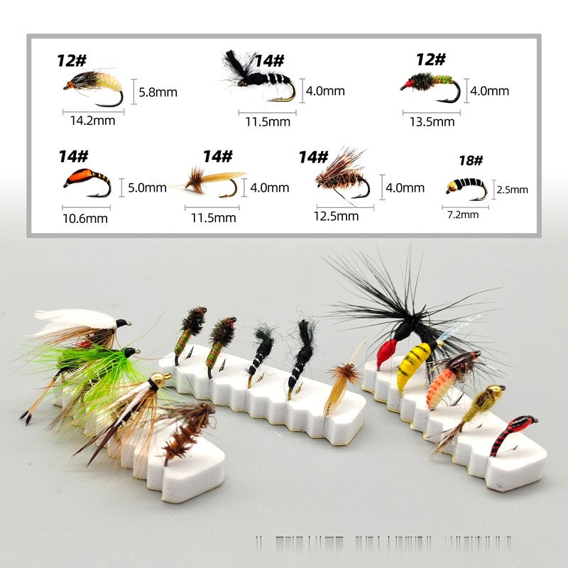 DzAngling 100Pcs Fly Fishing Lures Set Hand-Tied Dry Wet Nymph Streamer Flies Assortment Pack with Waterproof Fly Box #10 #12 #14 #16