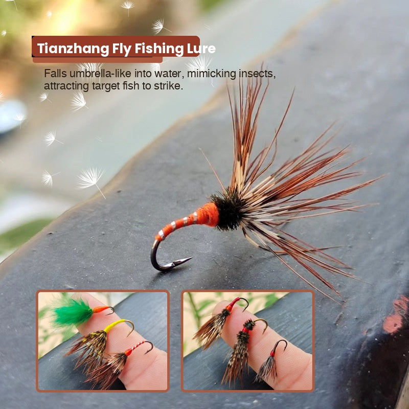 DZ Angling Premium Tenkara Fly Set | 12 Count Hand-Tied Kebari Flies Kit with Waterproof Aluminum Pocket Storage Box